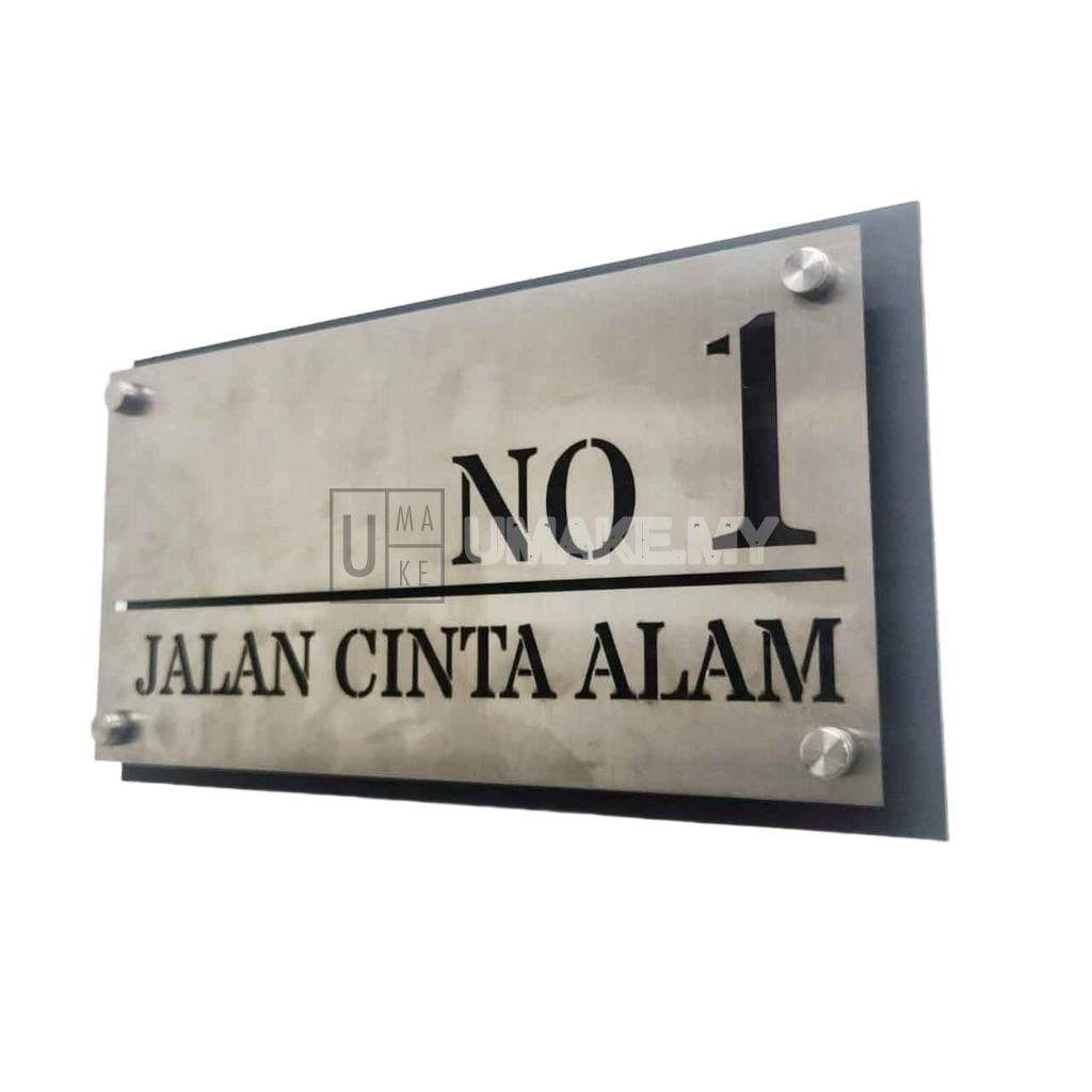 Stainless Steel 304 Laser House Plate Address Nombor Rumah Tanda Rumah 门牌 Metal Fully Customize