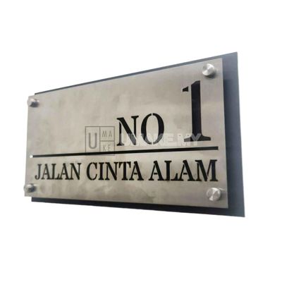 Stainless Steel 304 Laser House Plate Address Nombor Rumah Tanda Rumah 门牌 Metal Fully Customize