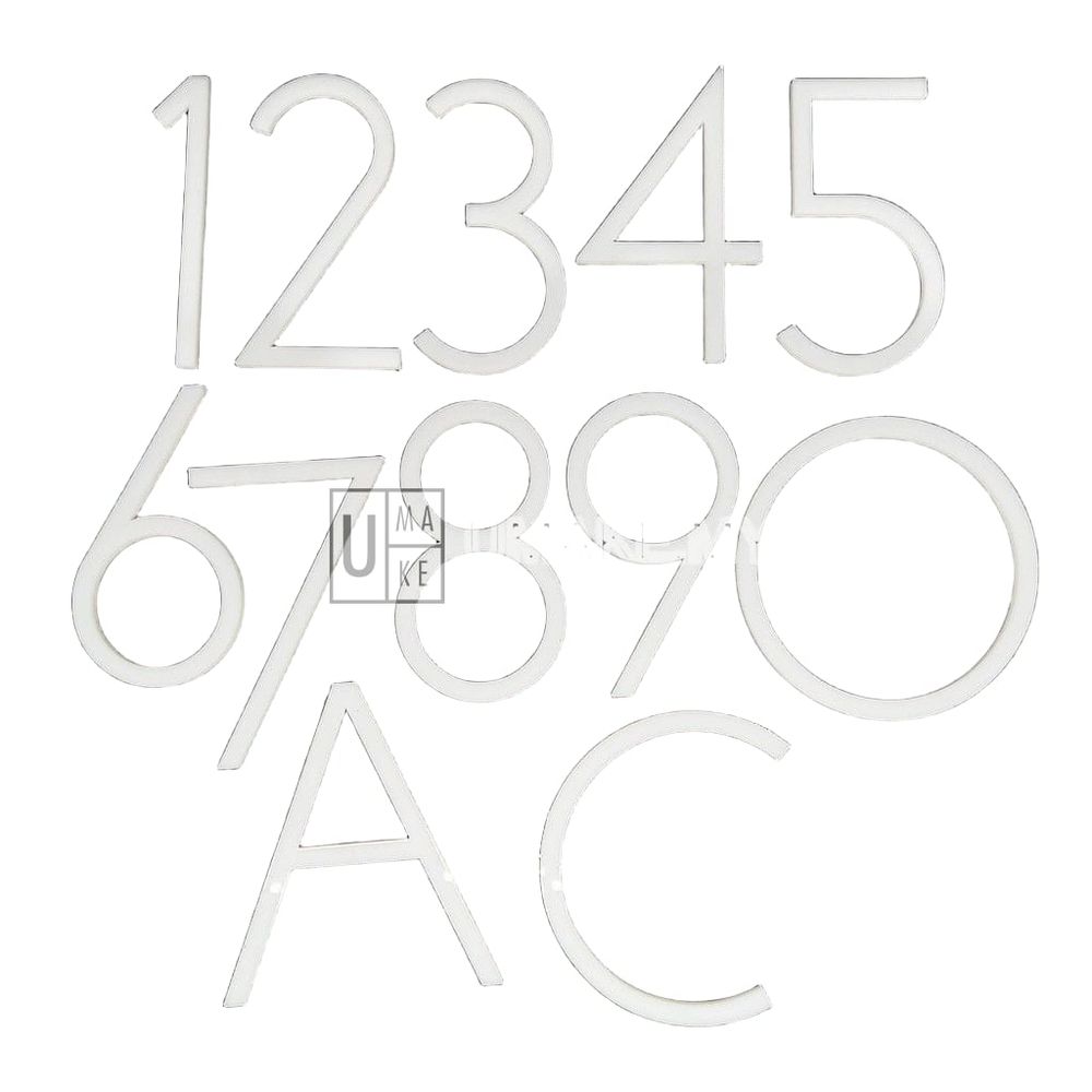 White Floating Acrylic Numbers