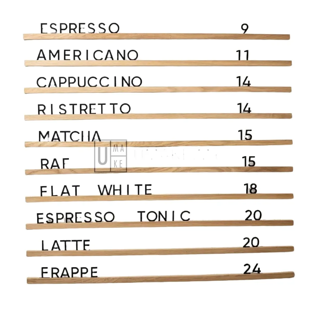Interchangeable Acrylic Letter Menu Board
