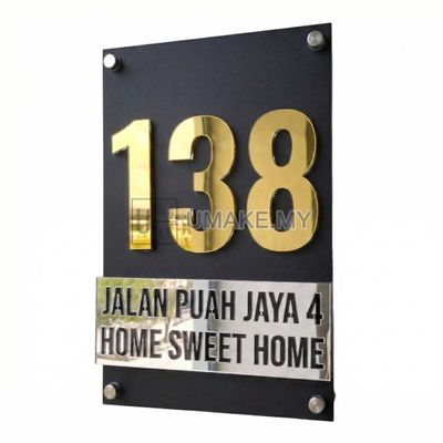 Premium 3D Acrylic House Number Plate