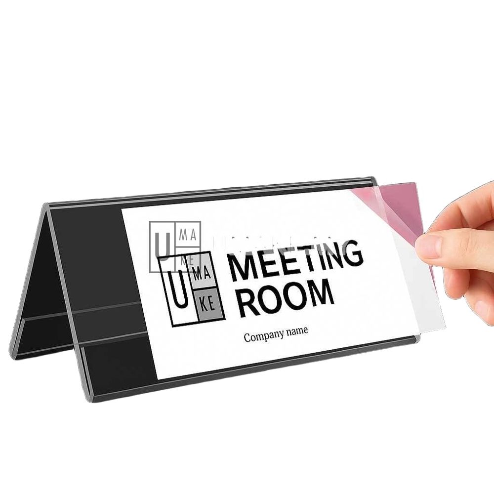 Acrylic V-Shape Desk Label Holder