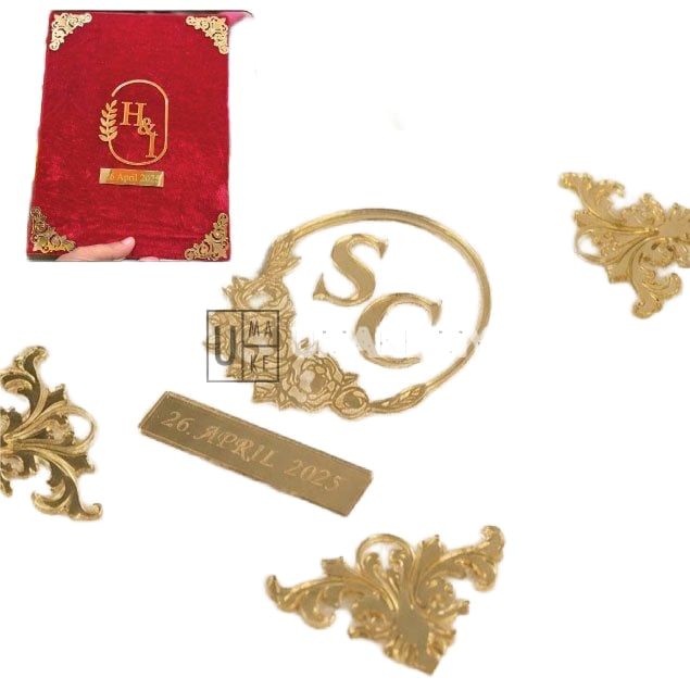 Custom Gold Mirror Nikkah Certificate Cover