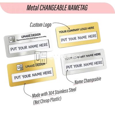 Stainless Steel Embossed Reusable Name Tag