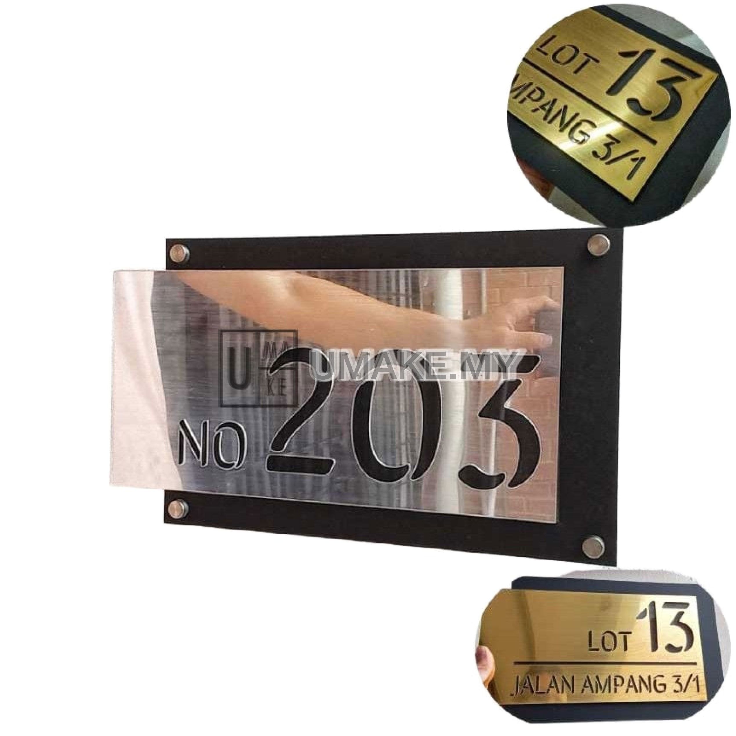 Minimalist 3D Acrylic House Number Plate