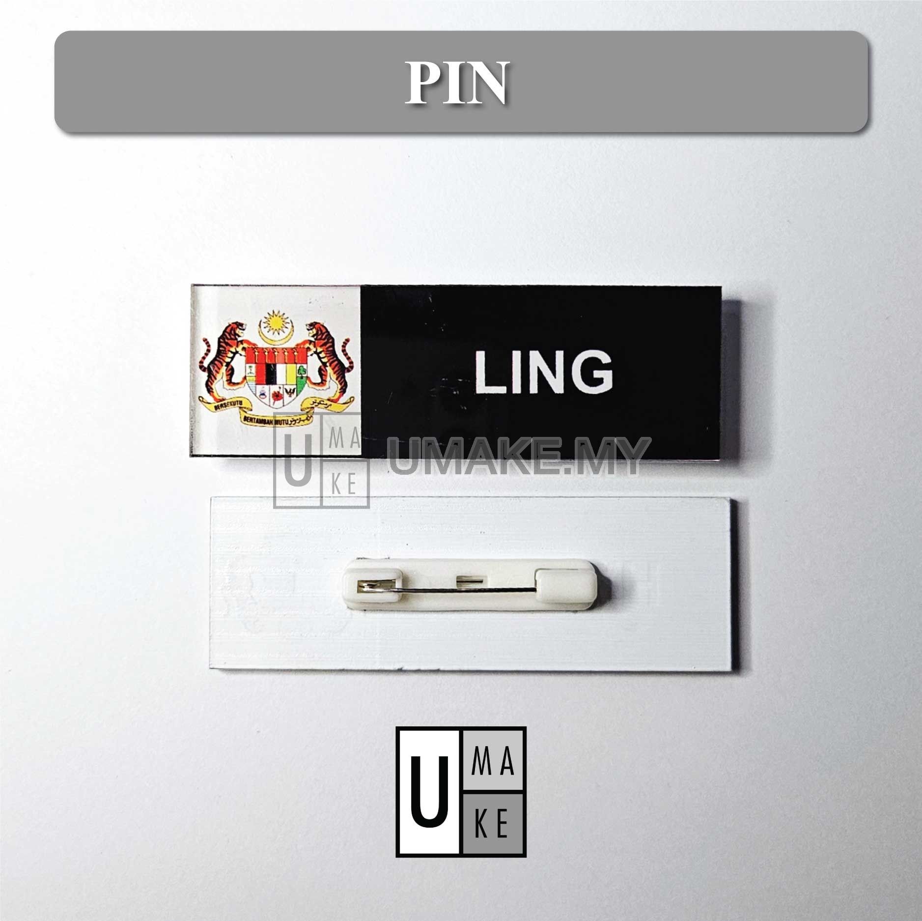 Reverse UV Print Nametag (Jata Malaysia Logo)