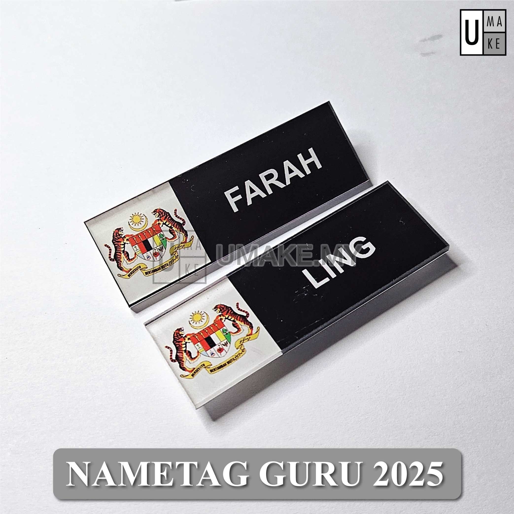 Reverse UV Print Nametag (Jata Malaysia Logo)