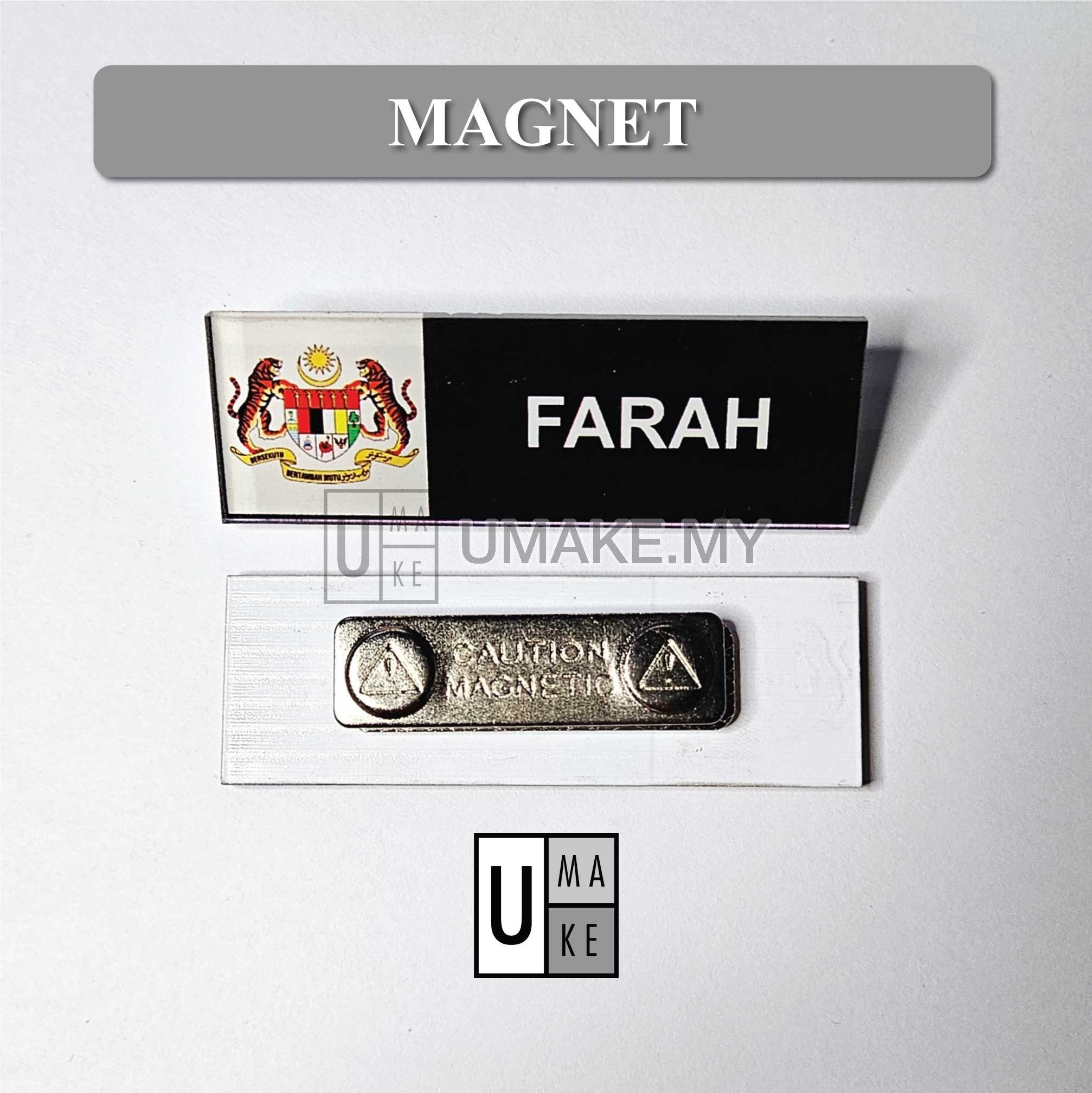 Reverse UV Print Nametag (Jata Malaysia Logo)