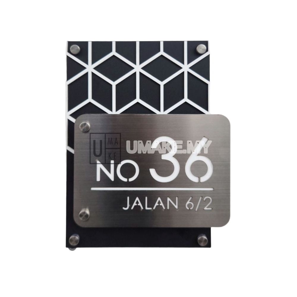 Stainless Steel Artisan House Number Plate