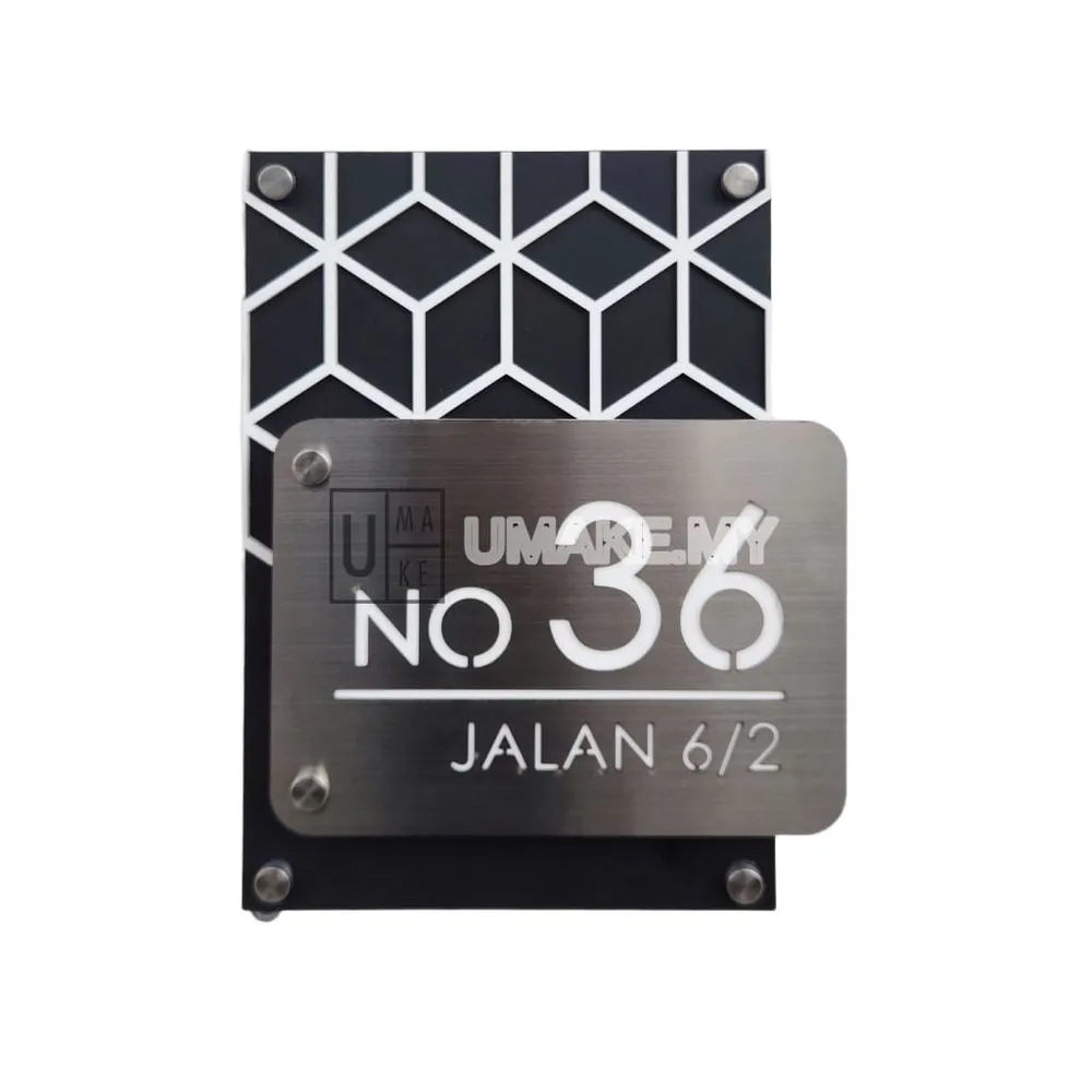 Stainless Steel Artisan House Number Plate
