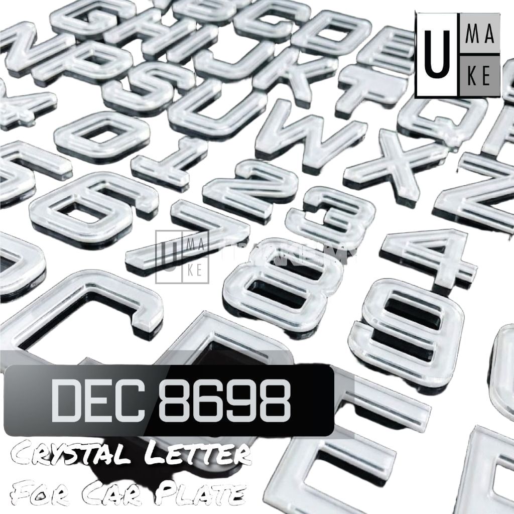 3D Crystal Acrylic Car Number Plate (6mm)