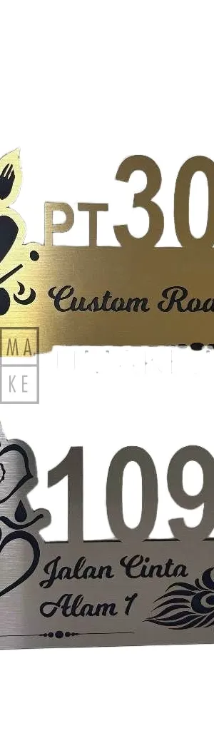 Ganesha Stainless Steel House Number Plate