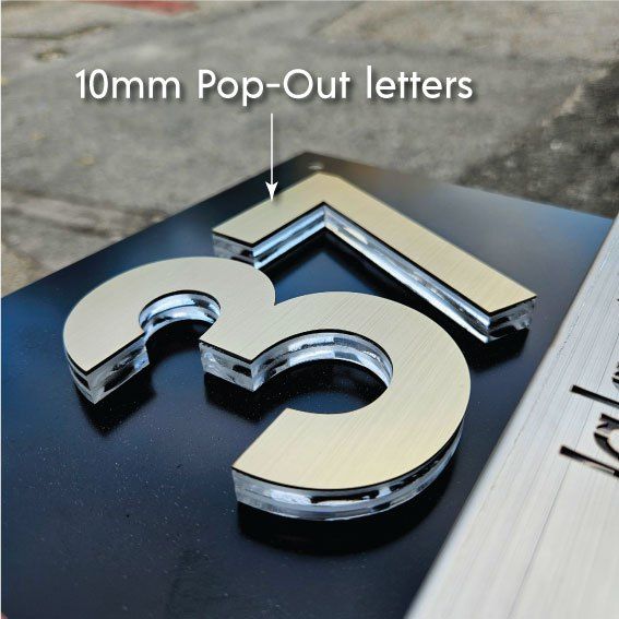 3D Modern Stainless Steel House Number Plate Address Sign Metal Tanda Rumah Nombor Rumah Besi 不锈钢门牌 (Fully Customized) - Image 2