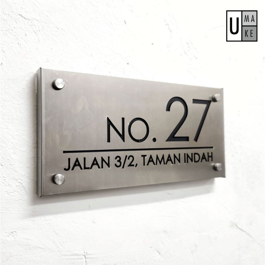 304 Stainless Steel 白钢 Laser House Numbers Plate Address Plate Modern Unique Standard Design Metal - Image 5