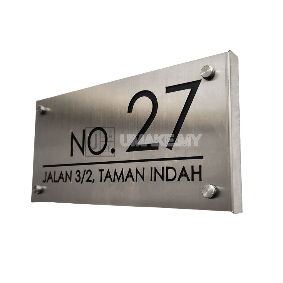 304 Stainless Steel 白钢 Laser House Numbers Plate Address Plate Modern Unique Standard Design Metal