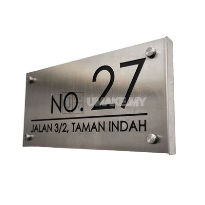 304 Stainless Steel 白钢 Laser House Numbers Plate Address Plate Modern Unique Standard Design Metal