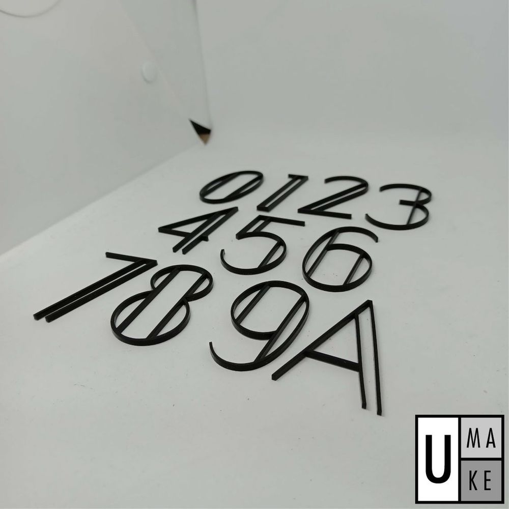 Black 60mm/100mm House Number Door Address Digits Acrylic Mailbox Numbers minimalism design A-Z - Image 1