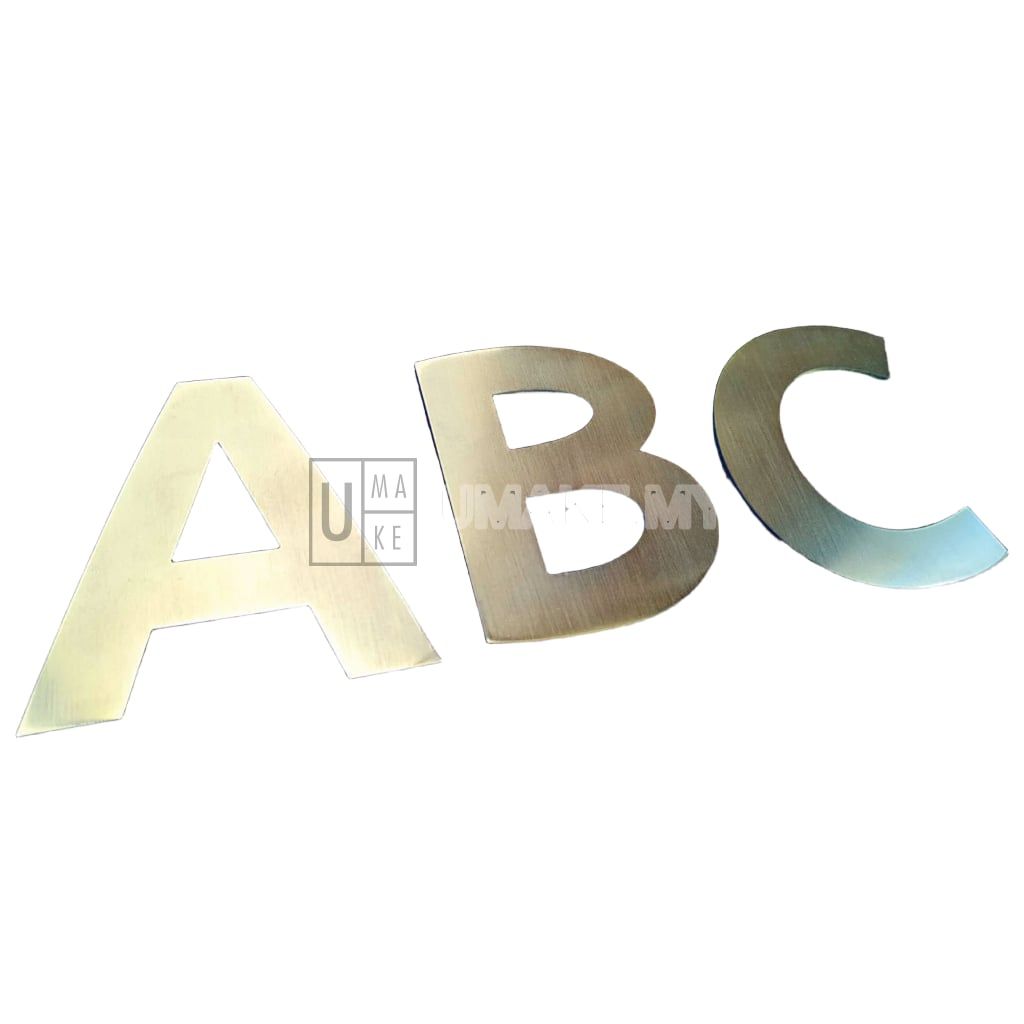 Stainless Steel 304 House Number Lettter Tanda Nombor Rumah Address Customize Metal 白钢门牌号码定制 A-Z 0-9