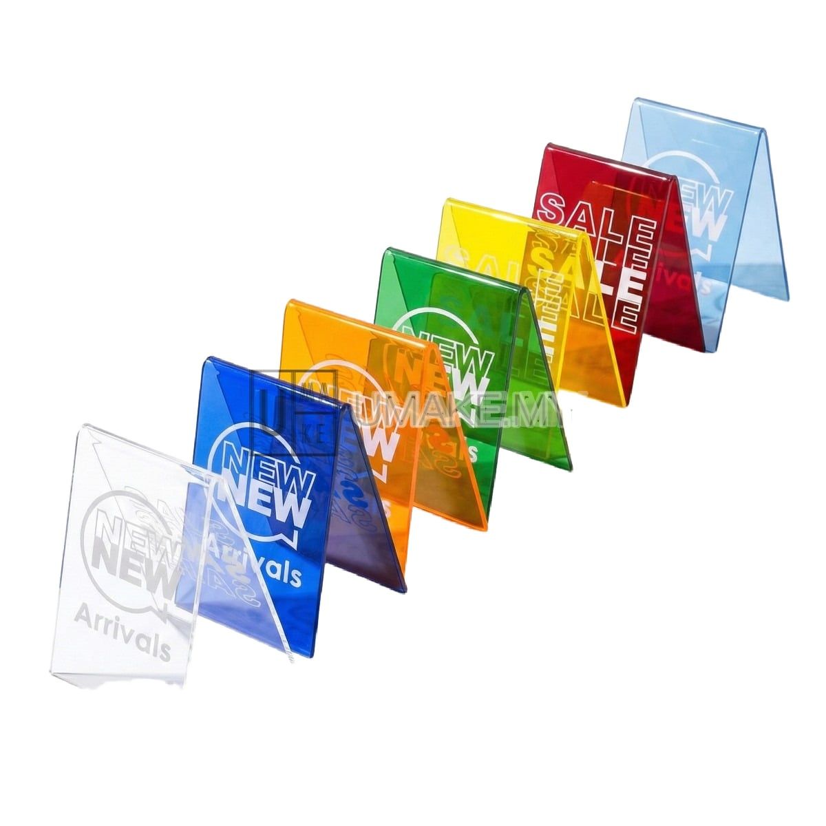UV Printed Acrylic A Shape Stand Custom Logo + Wordings