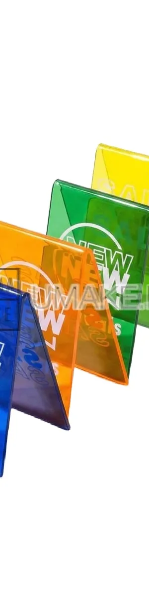 UV Printed Acrylic A Shape Stand Custom Logo + Wordings