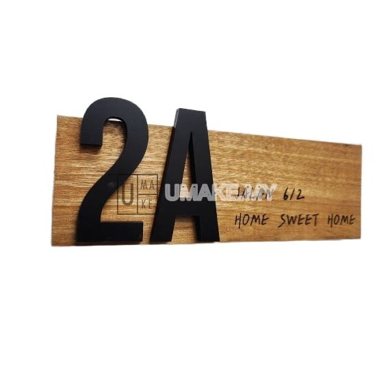 Outdoor Solid Wood House Number Plate