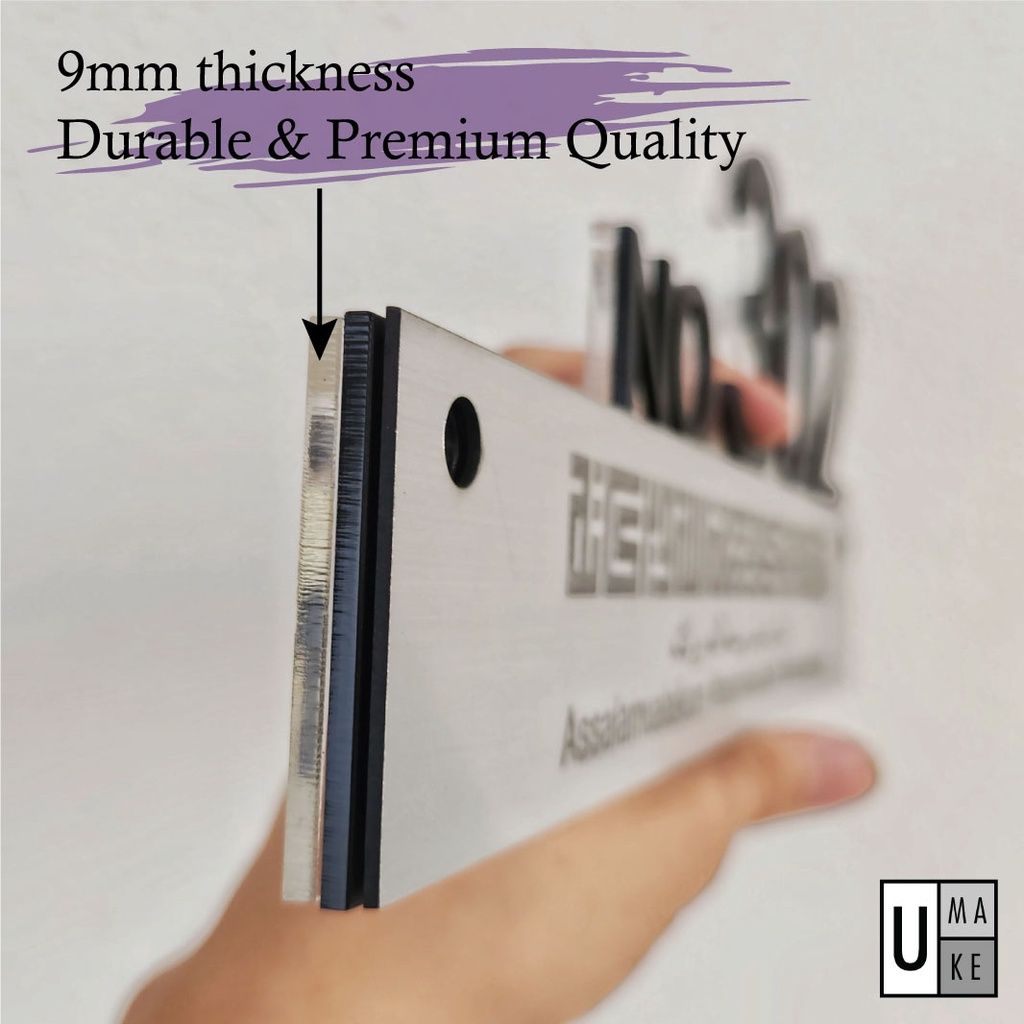 UMAKE 百家姓门牌 | assalamualaikum Tanda Rumah | Customize house number plate | nombor rumah | sign plate | plate rumah - Image 5