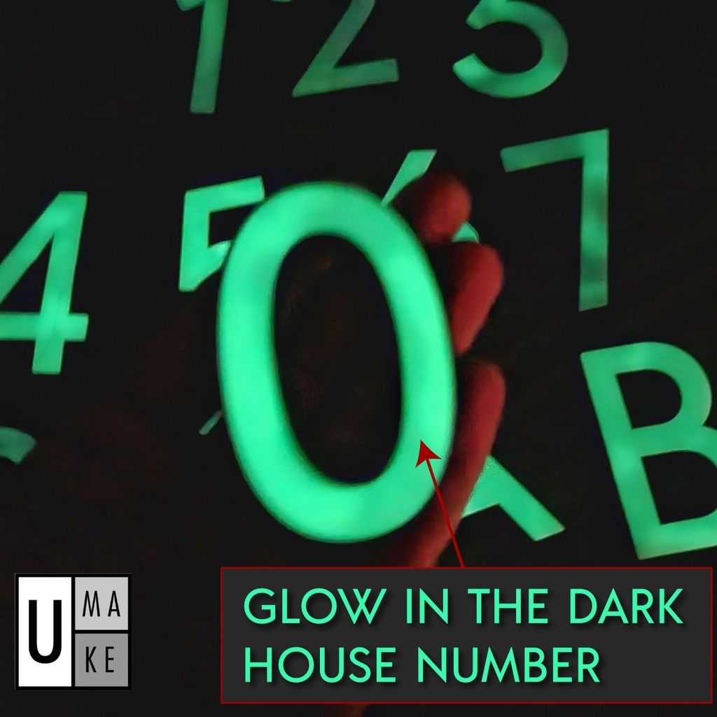 Glow in the dark Acrylic House Number Plate/Nombor Plat Rumah Akrilik 夜光 门牌 灯 Jade Stone Acrylic 2 layers 5mm thick - Image 2
