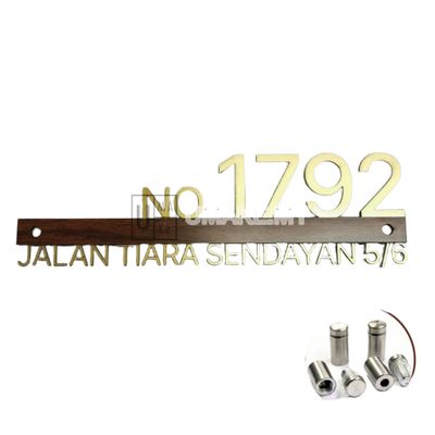 Gold Acrylic House Number Plate