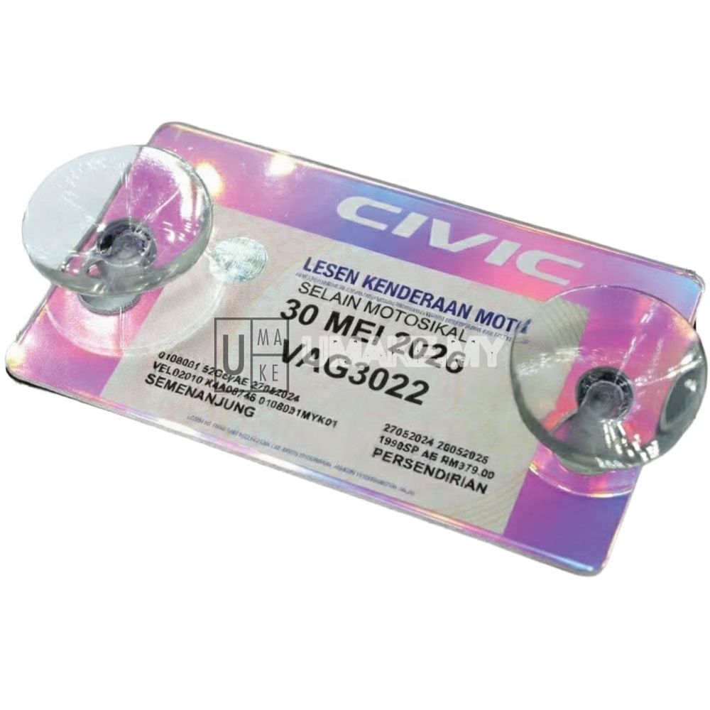 Colour-Changing Acrylic Road Tax Holder