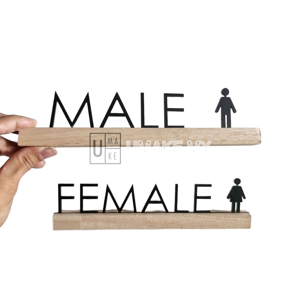 Wood & Acrylic Wayfinding Sign Set