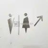 Stainless Steel Toilet Direction Sign view 1