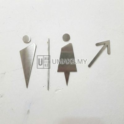 Stainless Steel Toilet Direction Sign
