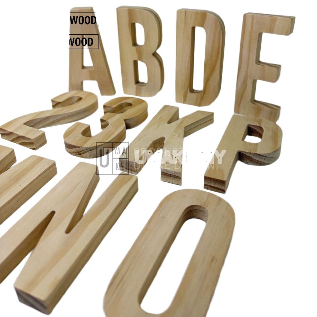 Solid Pine Wood Letters & Numbers