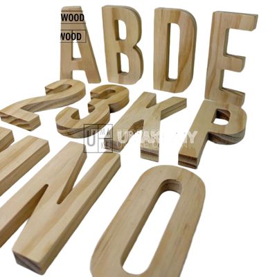 Solid Pine Wood Letters & Numbers