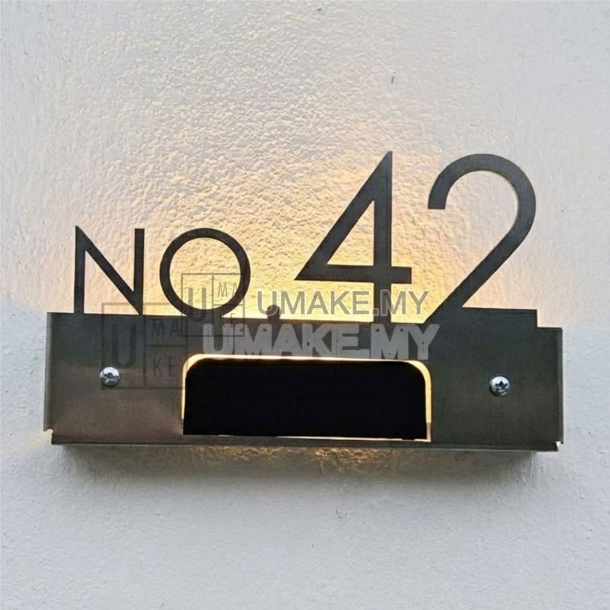 Solar LED Stainless Steel House Number Plate
