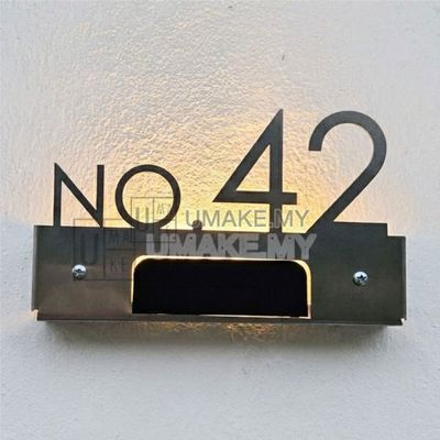 Solar LED Stainless Steel House Number Plate