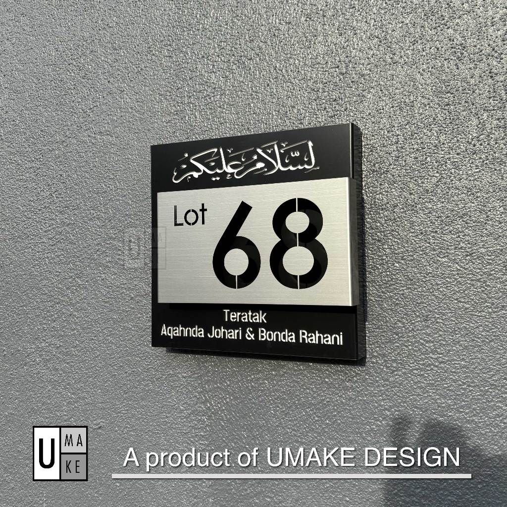 UMAKE Custom made Assalamualaikum Stainless Steel House Plate Address Nombor Rumah Tanda Rumah Metal - Image 4