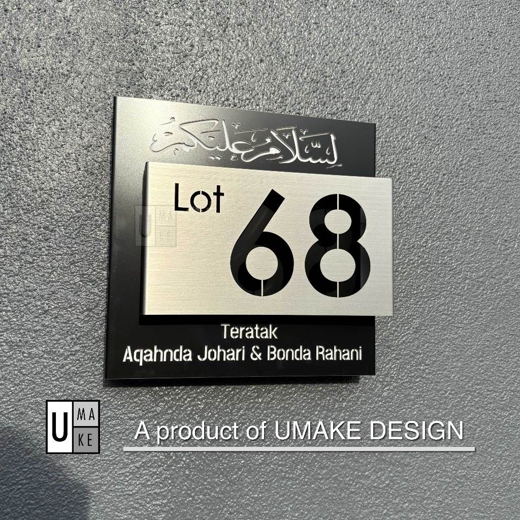 UMAKE Custom made Assalamualaikum Stainless Steel House Plate Address Nombor Rumah Tanda Rumah Metal - Image 7