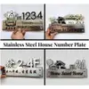 Customize Stainless Steel House Number Plate Address Nombor Rumah Metal Tanda Rumah 不锈钢门牌 view 3