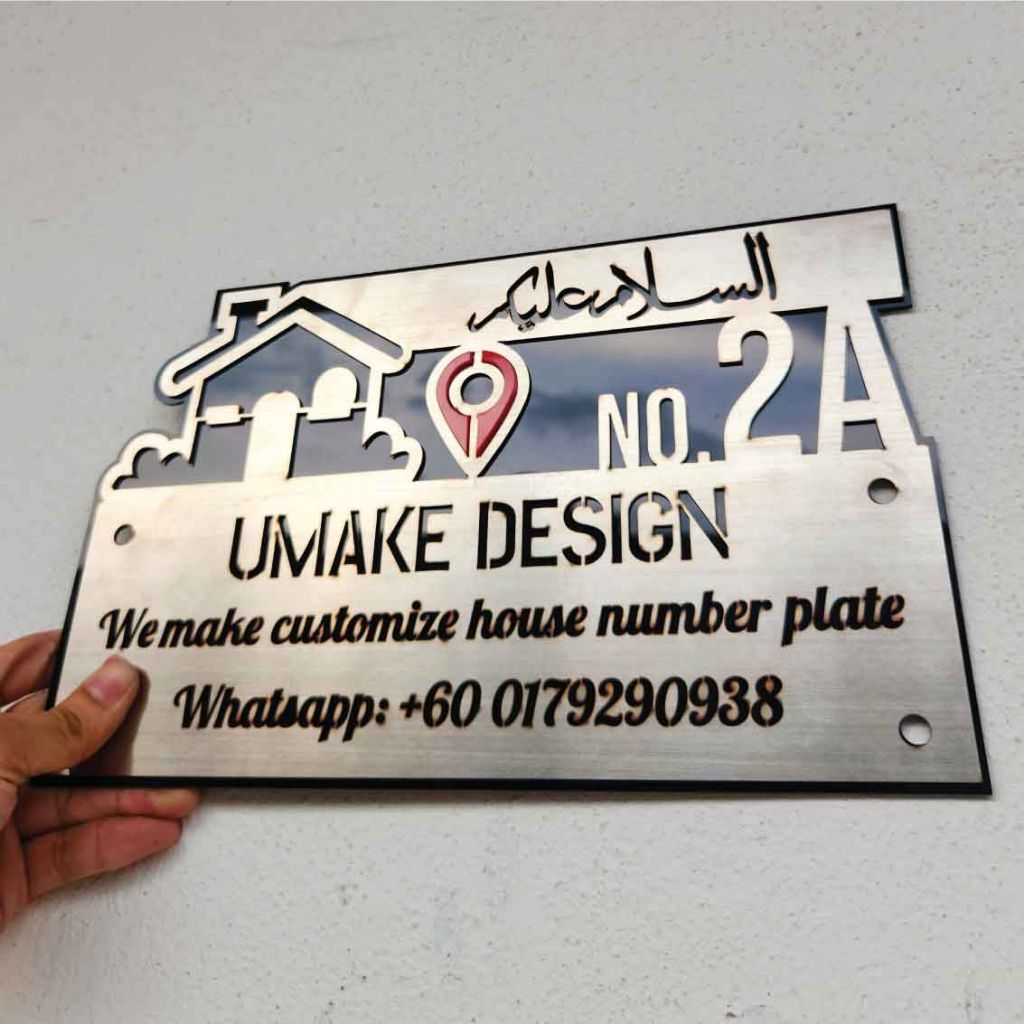 Customize Stainless Steel House Number Plate Address Nombor Rumah Metal Tanda Rumah 不锈钢门牌 - Image 7