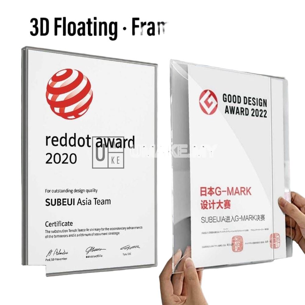 No-Drill Acrylic Wall Display Frame