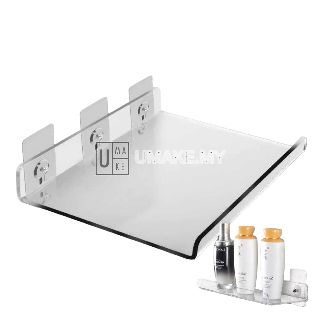 Acrylic Wall Shelf No-Drill (U/L Shape)