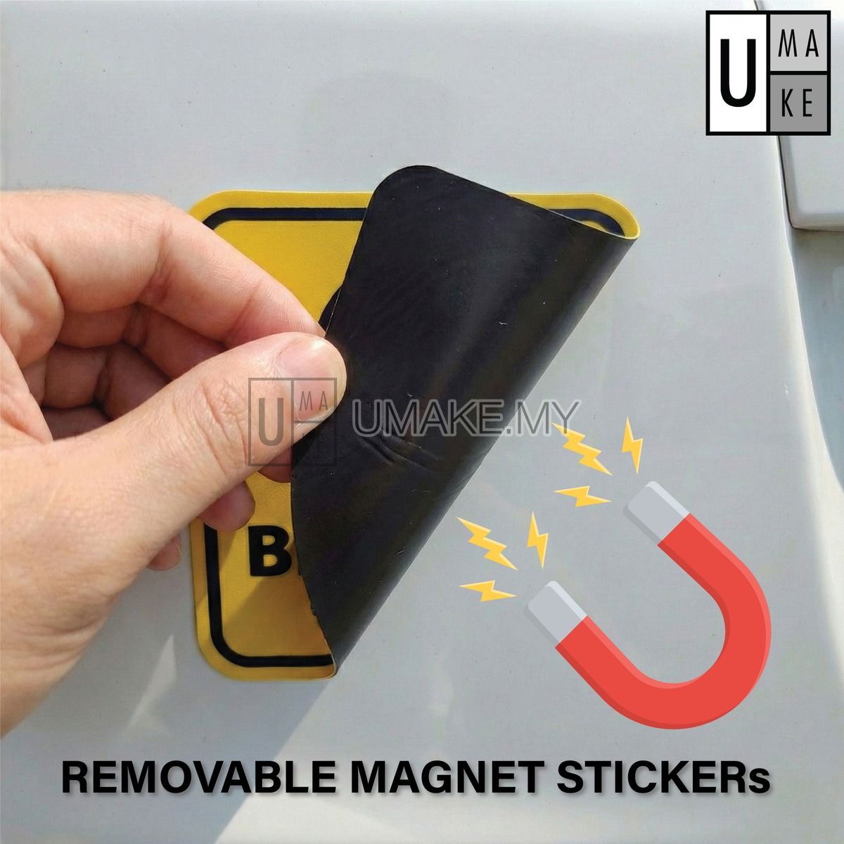 Removable magnetic sticker demonstration - no residue