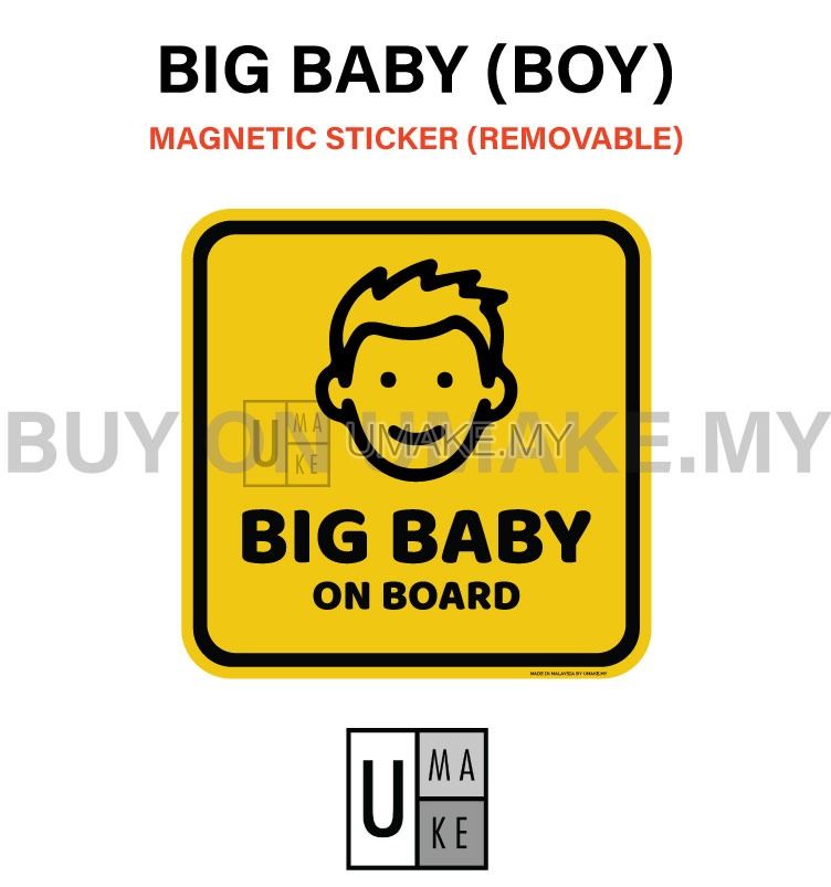 Big Baby Boy On Board magnetic car sticker