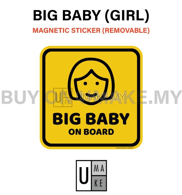 Big Baby Girl On Board magnetic car sticker