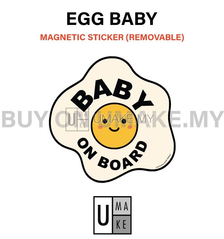 Egg Baby On Board magnetic car sticker design