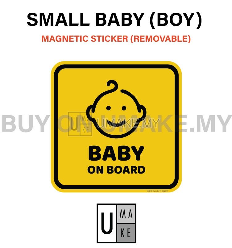 Small Baby Boy On Board magnetic car sticker