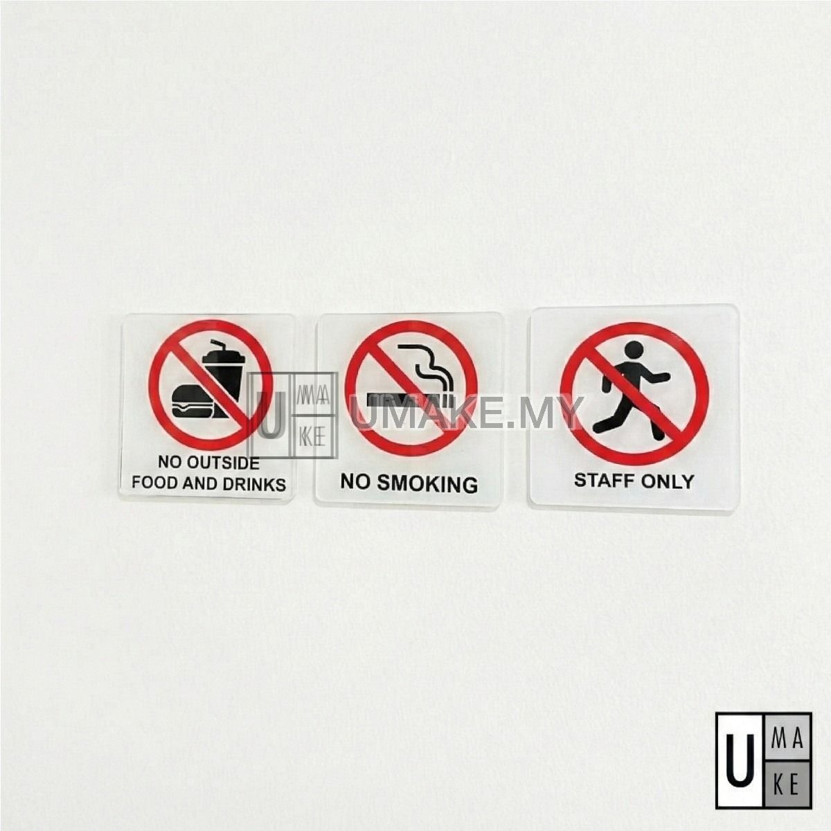 Acrylic Prohibition Sign (30 Designs)