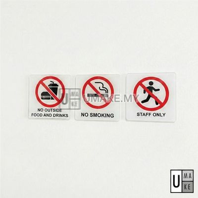 Acrylic Prohibition Sign (30 Designs)