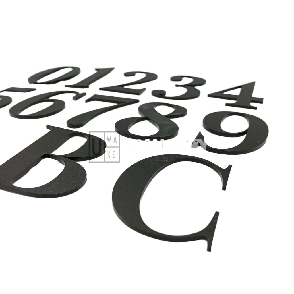 Black Matte Acrylic House Number Digit